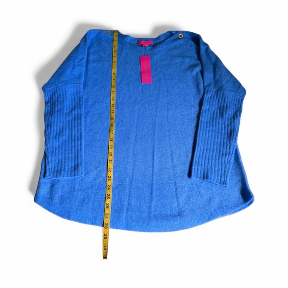 NWT Lilly Pulitzer Arna Sweater Heathered Abaco Blue– Beautiful Size Large - Picture 10 of 14